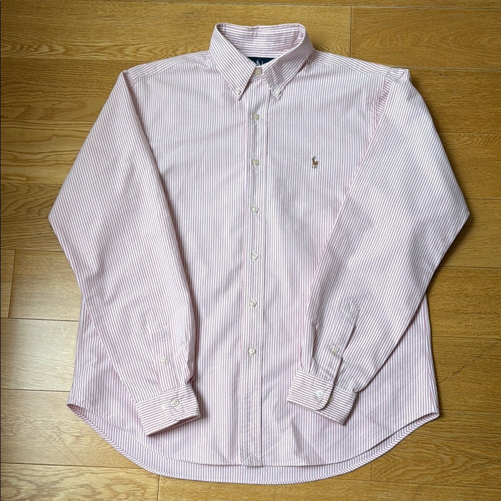 Vintage Polo by Ralph Lauren Men's Pink Striped Shirt 16.5 36/37 Classic Fit M